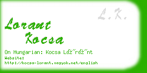 lorant kocsa business card